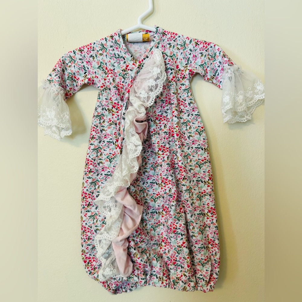 Neiman Marcus Haute Baby Pinkalicious Floral Lace Nightgown